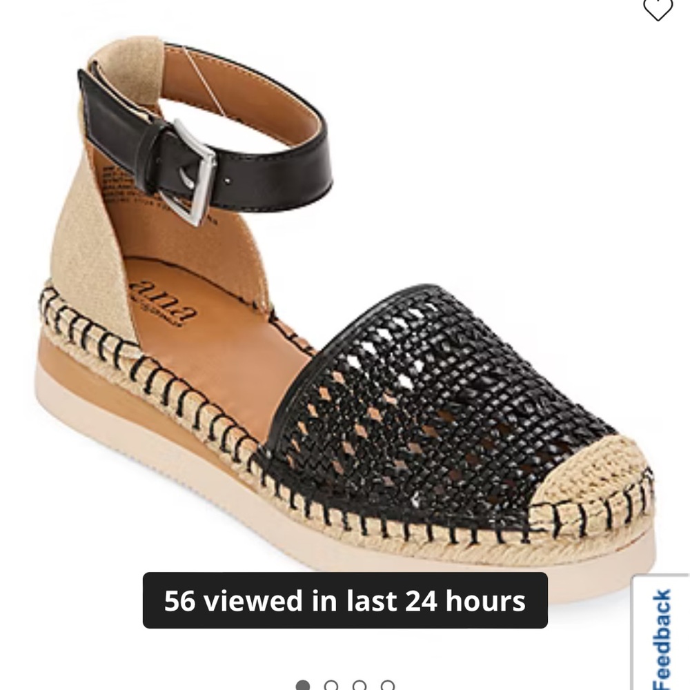 A.N.A. Women's Carrie Wedge Sandals, Black, Size 6.5 NWT - Picture 2 of 6